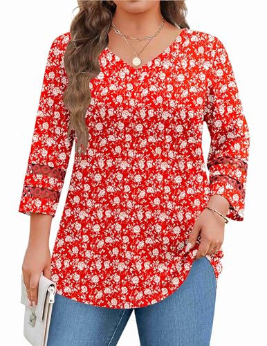 Shop Now &ndash; IN'VOLAND Plus Size Floral Printed Tunic Tops