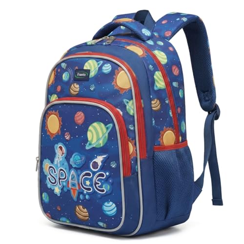 Image of Frantic Waterproof Polyester 35 L School Backpack With Pencil /Staionery Pouch School Bag Class 1 to 8 Daypack Picnic Bag For School Going Boys & Girls(RR Blue Space B)