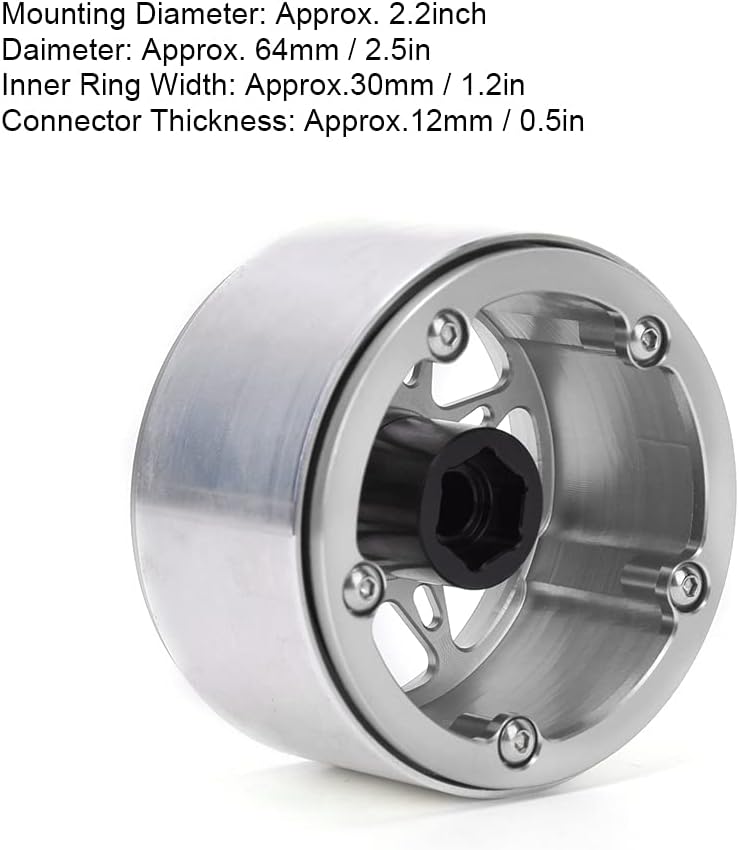 Amazon | 4ピース、メタル2.2ビードロック、ホイールハブリム、1/10 RCクローラーアキシャルX10 RR10レイス90056 90048 トラクサス4 -6用、4 | ラジコン・ドローン 通販 2.2インチアルミニウムyホイールハブ4個、RCカーホイールハブアクセス、RR10 90048 1/10スケールRCカー用CNC M
