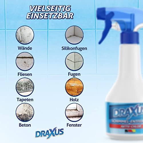 DRAXUS Profi Schimmelentferner mit innovativem Hafteffekt I Extra starkes Schimmelspray für Wand, Bad, Silikonfugen… – Bild 6