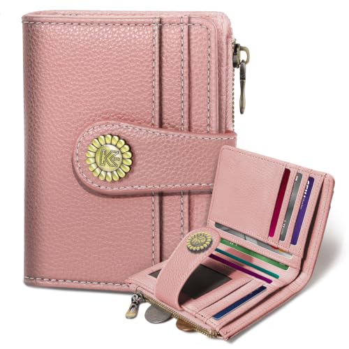 Image of Kelvoris Small Rfid Women Wallet Bifold Zipper Coin Pocket | PU Leather Compact Cash Credit Card Holder Travel Purse for Female Ladies Teen Girls 1 ID Window 10 Card Slots