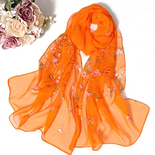 YOLAI Scarves For Women Lightweight Floral Birds Print Cotton Scarves And Wraps For Ladies Summer Fall Shawl2