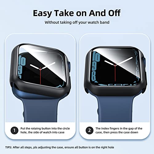 Apple Watch 7 Hülle NEW’C 2 Stück mit Glas Displayschutz für 41mm
