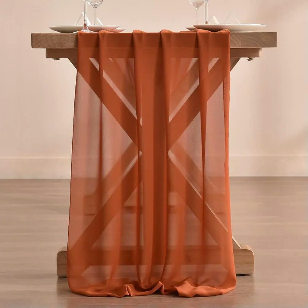 Chemin de table mousseline de soie haut de gamme pour arche de mariage
