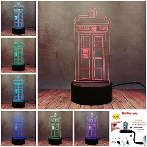 3D LED Night Light Police Box Tardis Touch Remote Lamp with 16 Color Change Creative Call Box Desk Lamp Kid Home Bedroom Decoration Sleep Bulb Baby Boy Birthday Gift Best Toy