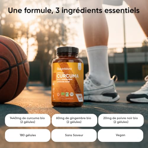 Curcuma Bio, Poivre Noir & Gingembre, 180 Gélules Vegan, Certifié AB – vue 2