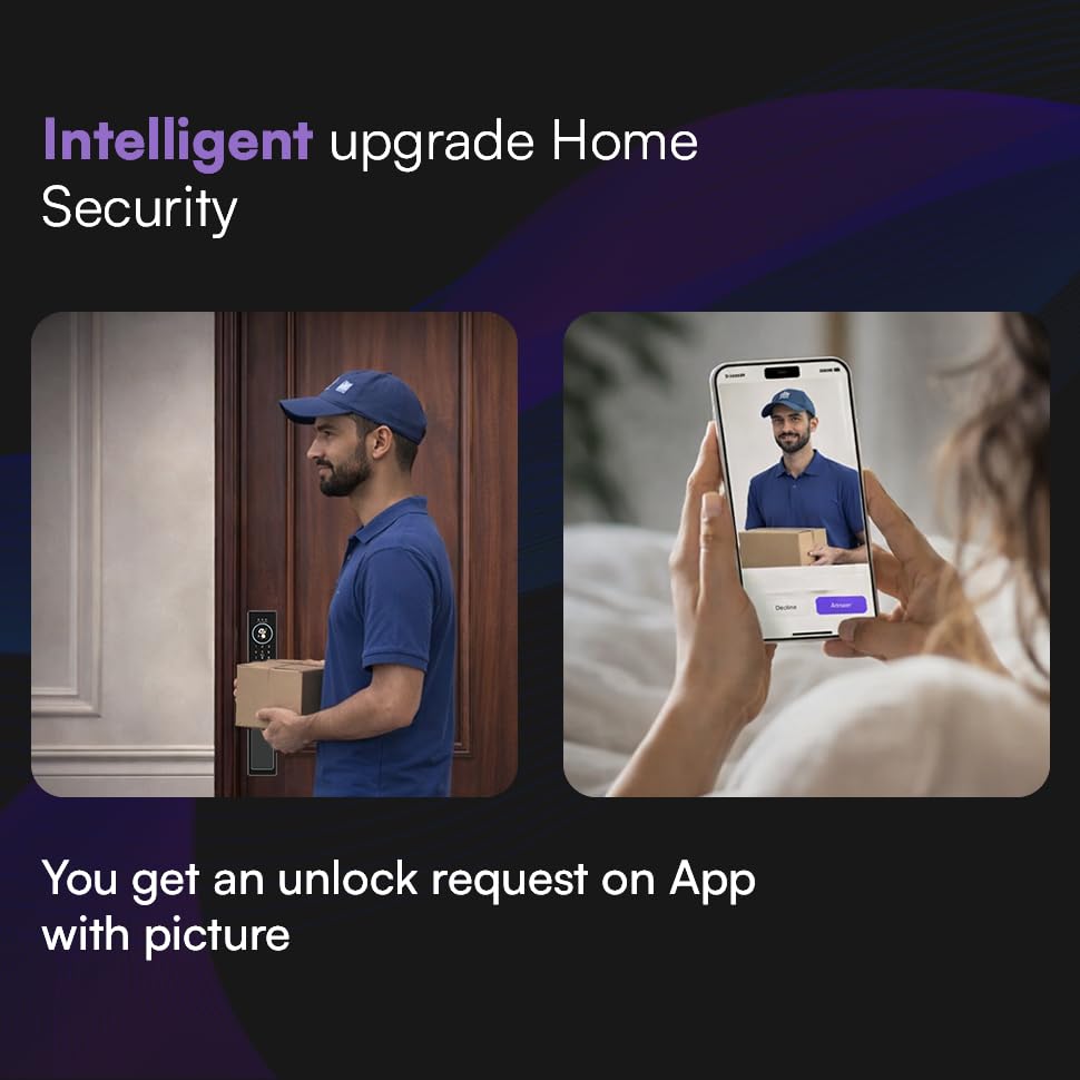 Image of Shield Pro Smart Door Lock 8 Ways AI Lock with Face, Palm, Fingerprint, RFID, PIN, App & Video Call Unlock Smart Video Door Lock, 500 Users, Night Vision, Alexa & Google Home & Office