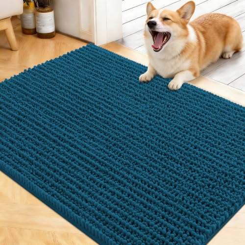 Image of OLANLY Dog Door Mat for Muddy Paws 40x32, Ultra-Absorbent Chenille Mud Mat