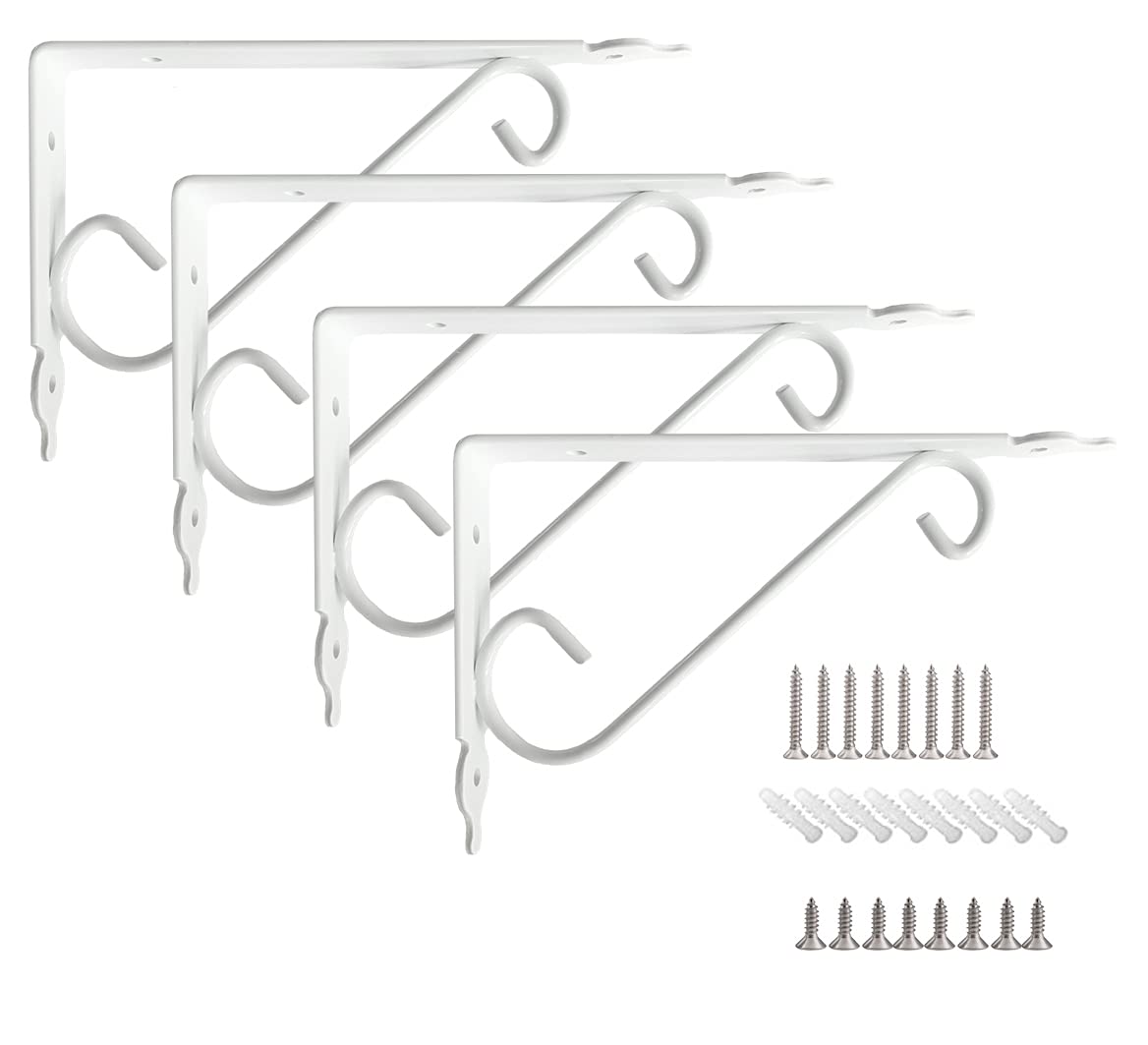 Amazon | KKlewu アンティーク アイアンブラケット L型 棚受け 金物