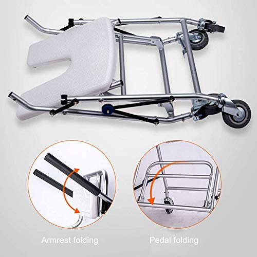 Chaise de douche avec accoudoirs pliable et percée pour senior - 4