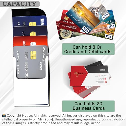 Image of Luxurious Unisex Pocket Card Holder Design 15-20 Business Card and 5-8 Card Debit Credit Ultrathin Stainless Steel 9.5 x 6.5 x 1.2 cm Size RFID Blocking Corporate Gift for Employee Green