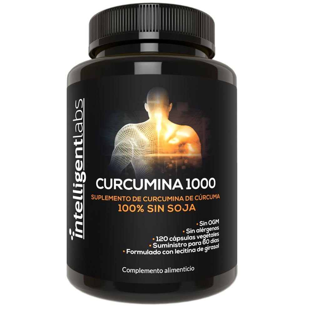 Complejo de Fitosoma de Curcumina Meriva de 1000mg de Intelligent Labs, 2900% Mejor Absorción que la Cúrcuma Ordinaria, 100% Libre de Soja, 120 Cápsulas por Botella