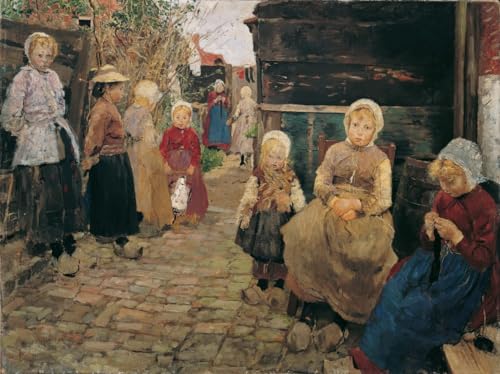 Impression sur Toile Fischerkinder Fritz Von Uhde Tableau Haut de Gamme 60x90cm