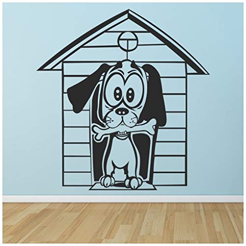 azutura Dog In Doghouse Sticker Muraux Animaux drôles Animaux Autocollant Mural Décor de nursery disponible en 5 dimensions et 25 couleurs X-Grand Blanc
