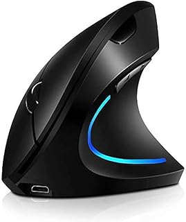 AVEKI Ergonomic Mouse, Right Handed 2.4G & Bluetooth Dual Mode Wireless Mouse with 4 Adjustable DPI, Rechargeable Vertical Mouse for PC Laptop Desktop Mac (Black)