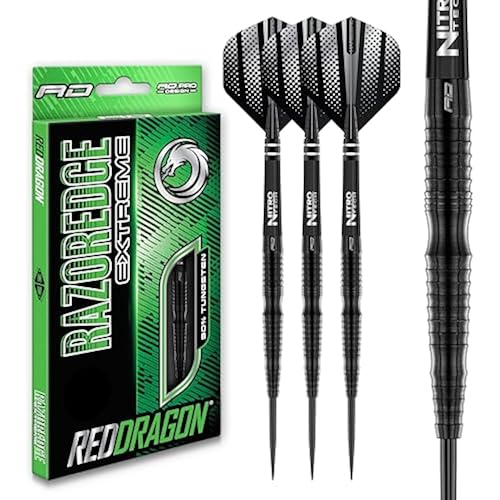RED DRAGON Razor Edge Extreme 24 Gram Professional Tungsten Darts Set with Flights and Stems