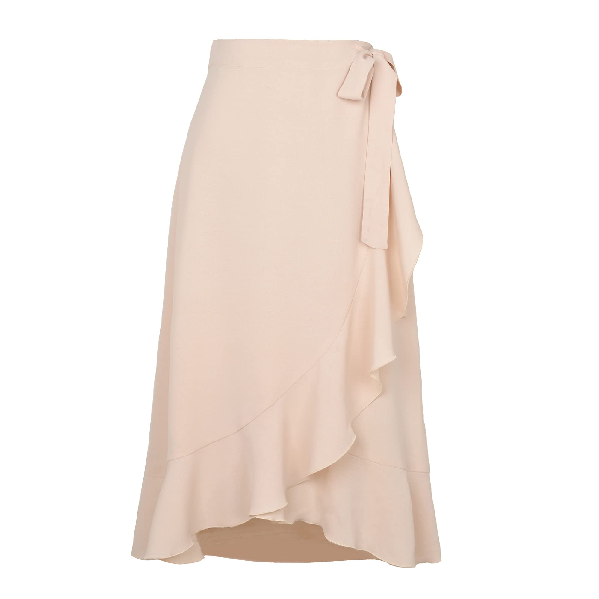 Daysskk Gonna avvolgente da donna, asimmetrica, con volant, estiva, stile boho, lunghezza midi