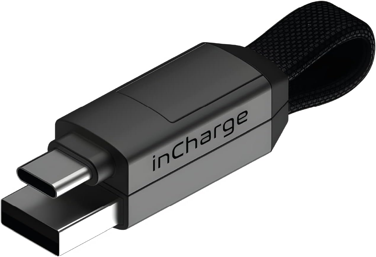 inCharge 6, Portable Keychain 6-in-1 Multi Charging Cable, Mercury Gray