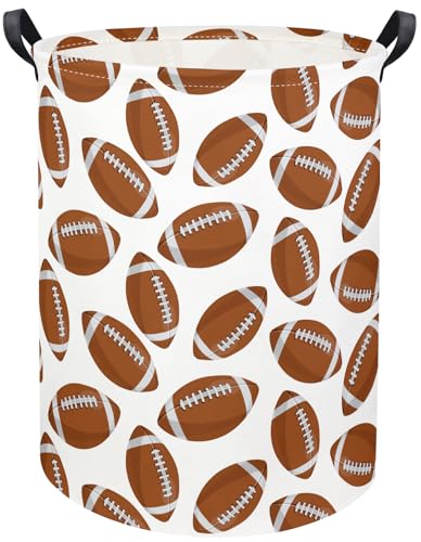 Image of Kids Laundry Basket Baby Hamper Footballs Toy Storage Bin for Boys Room Decor Baby Nursery Hamper Gift Baskets for Bedroom Bathroom(Footballs)