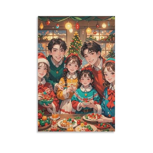 Toile murale esthétique de Noël 60x90cm en haute définition textile