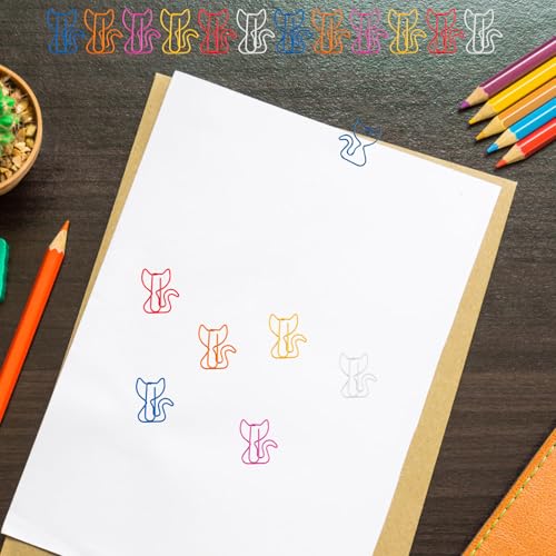 luckaide Büroklammern, 50 Stück Katze Büroklammern Motiv Bunt Groß Büroklammer Büroklammern Metall Klammern Paper Clips Katze Papierklammern Kreative Lesezeichen Für Büro Zuhause Lehrer Studenten