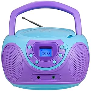 hPlay Gummy P16 Portable CD Player Boombox AM FM Digital Tuning Radio, Aux Line-in, Headphone Jack, Foldable Carrying…