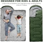 Sleeping Bags for Adults Cold Weather & Warm - Backpacking Camping Sleeping Bag for Kids 10-12, Girls, Boys - Lightweight Compact with Compact Bag