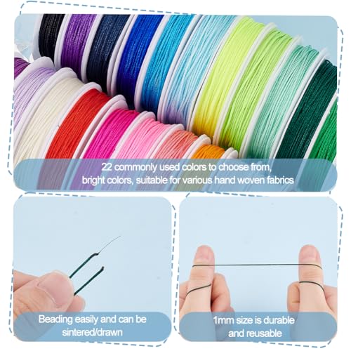 Cordón de nailon de 1 mm PH PandaHall, hilo colorido que no se deshilacha para hacer collares 5