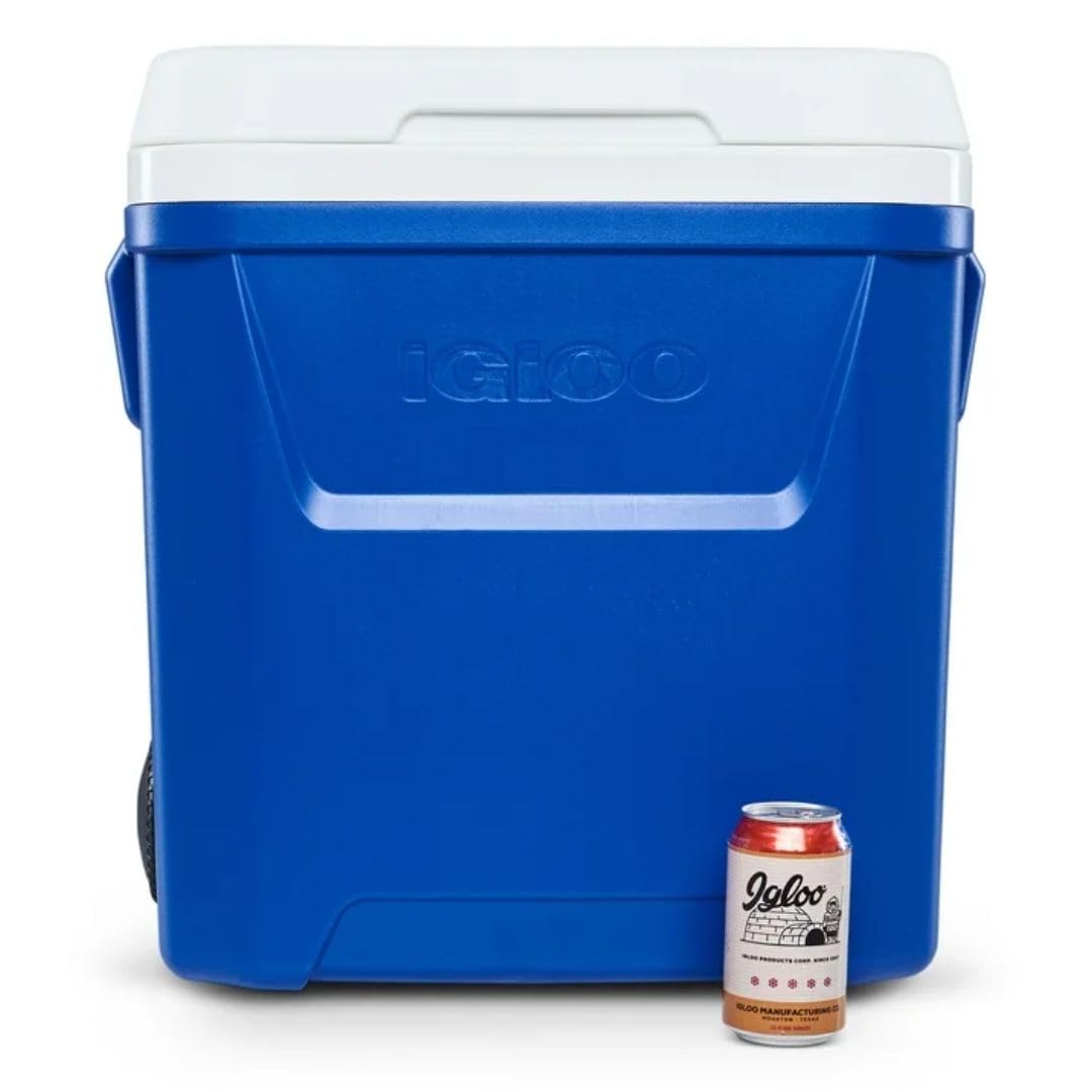 Igloos 60QT Laguna Hard-Sided Rolling Cooler – Portable Ice Chest with Wheels & Telescoping Handle for Camping, Beach & Travel