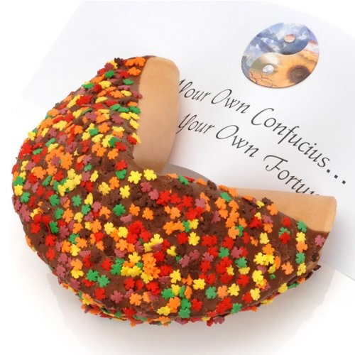 Autumn Leaves Giant Fortune Cookie (Caramel)
