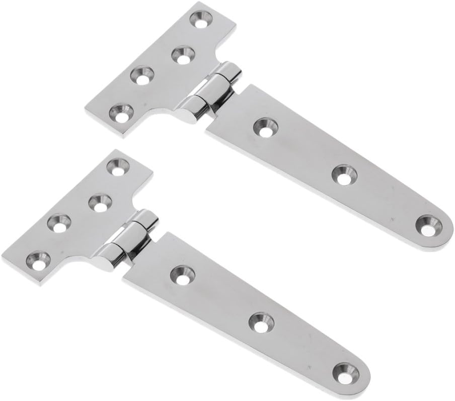 KeuLen Cabinet Hinges,Door Hinges,Bathroom Clamp,2X 6 T Hinge Boat Cabinet Hangar Door Garden Door Tee Strap Hinges Hardware