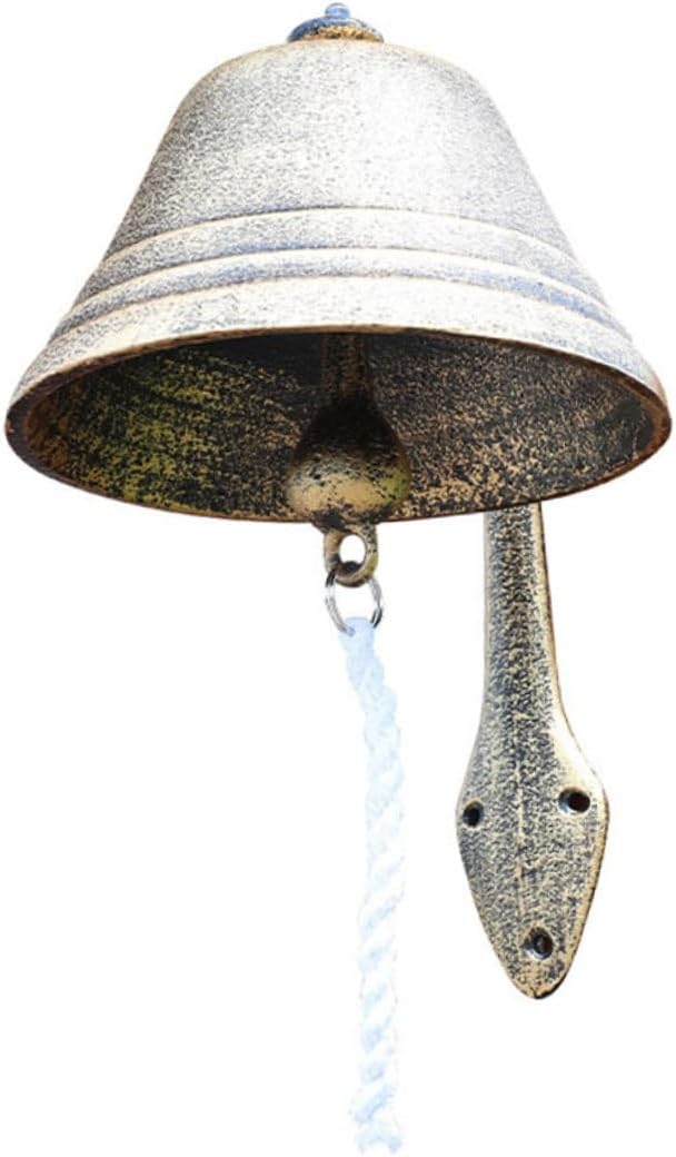 Garneck Rustic Doorbell Decor Cast Iron Wall Mounted Bell Antique Style Iron Doorbell for Home