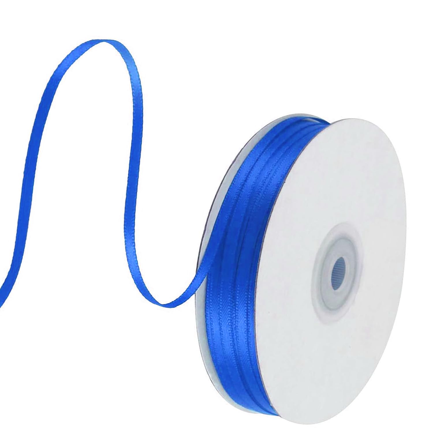 91 m Satinband Blau, 3 mm Doppelseitig Schleifenband Geschenkband Dekoband Seidenband Doppelsatinband Satin Ribbon für Hochzeit Geburtstag Party Dekoration, Geschenkverpackung, Basteln