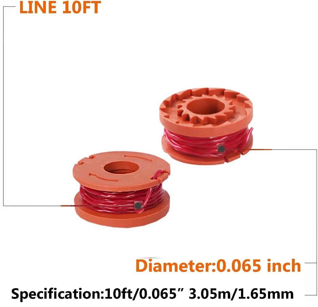 Strimmer Spool,WA0004 Spool Line Compatible with 20V Worx Grass Trimmers Replace,WG151,WG163E.1,WG163E.2,WG163E.3,WG163E.6,WG163E.9 (WX-6+2) - Image 3