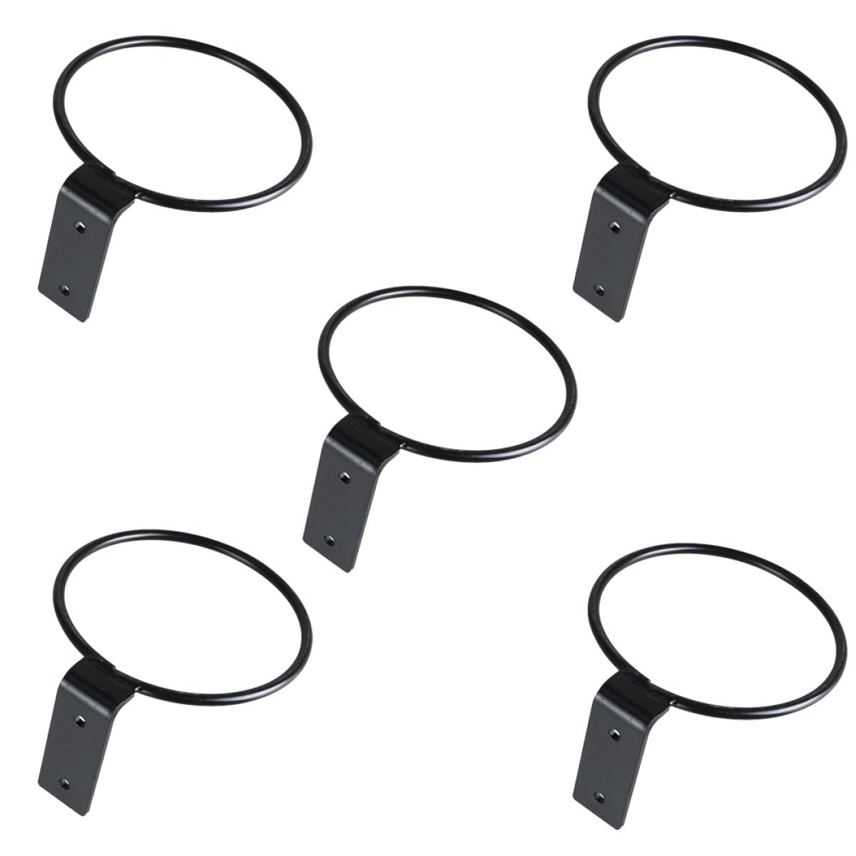 5 Soportes de Hierro Negro para Macetas Colgantes, Portátiles y Prácticos, Estantes de Pared Creativos y Sencillos para Decoración Interior y Exterior