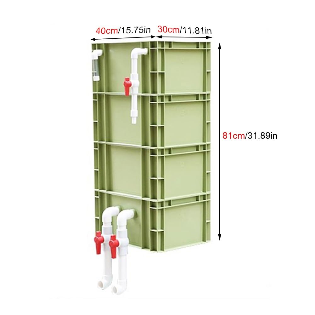 Caja de Filtro para Acuario, Caja de circulación para peceras, Sistema de circulación de Agua Externo, Kit de Filtro Grande para estanques (Bomba y Material filtrante no incluidos)