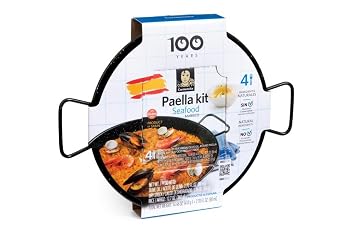 Carmencita. Seafood Paella Kit with Saffron. Includes enameled pan. 470g 16.58oz. 4 servings