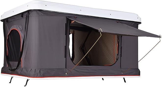 Hard Shell Tent Roof Tent for SUV Travel Pop-up Installation Tent Large Space Suitable for 2-3 People with Ladder & Waterproof Hard Shell Tent Overland Roof Top Tent