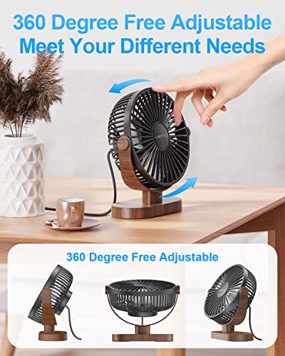 SWEETFULL Ventilador de mesa pequeno USB de 16,5 polegadas, ventilador de mesa portátil silencioso d