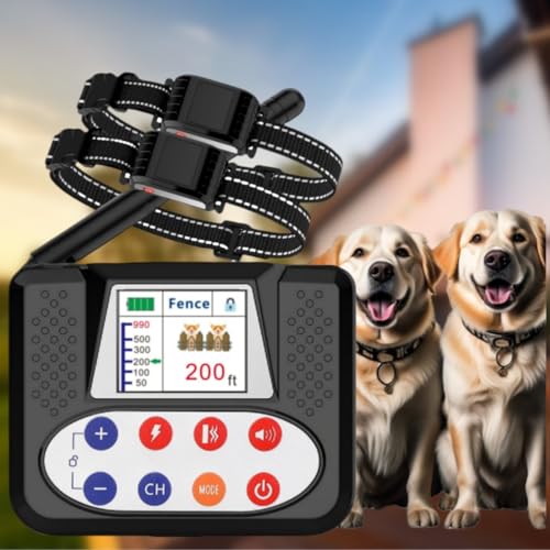 Wireless Dog Fence, Electric Fence System with Big LCD Color Screen, Portable Wireless Pet Fence...