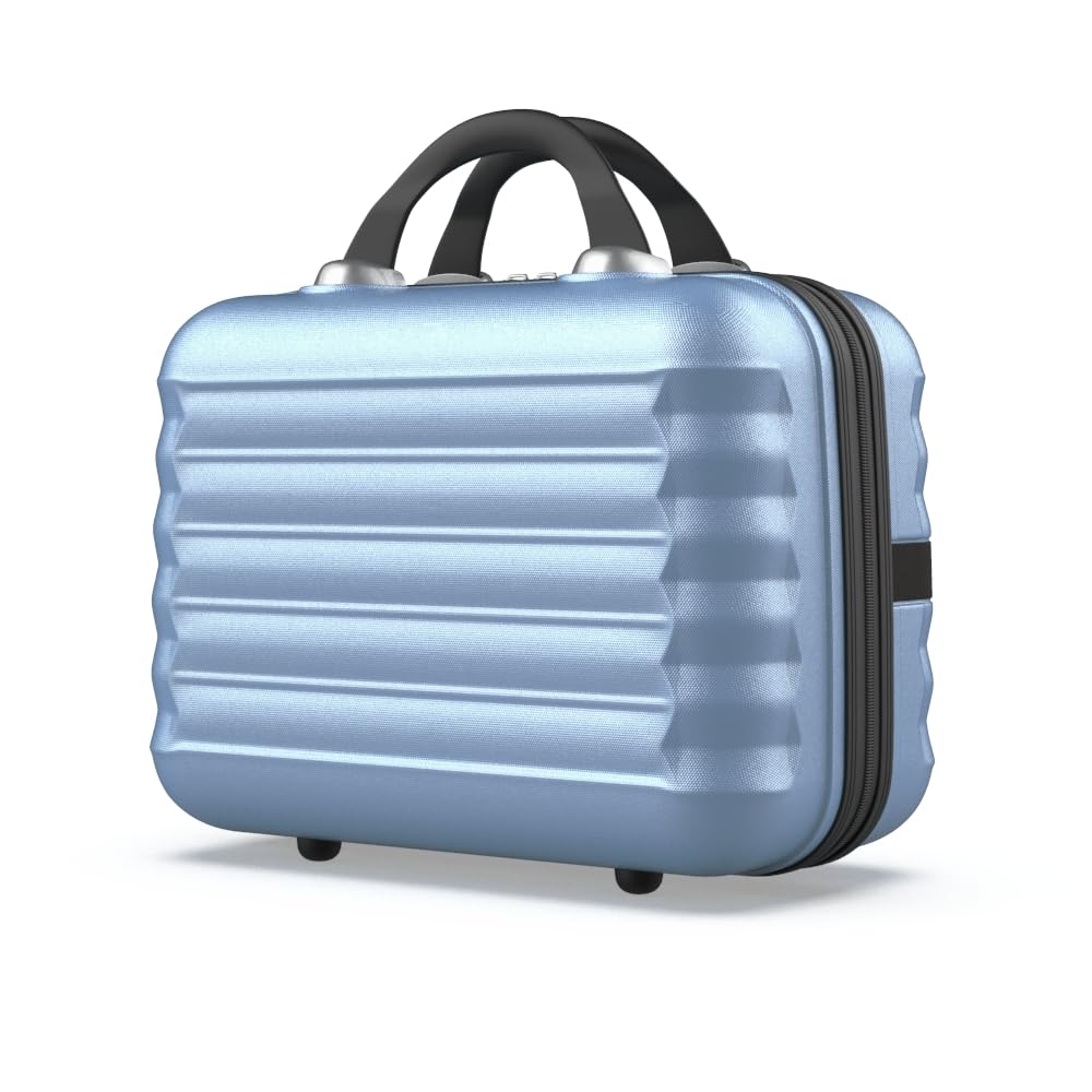 NUMADA - Neceser Viaje Grande Rígido ABS Upfly (31x31x17cm) de 11L de Capacidad con Goma Elástica Trasera para Adaptarlo a la Maleta y Asa para Transporte | Azul