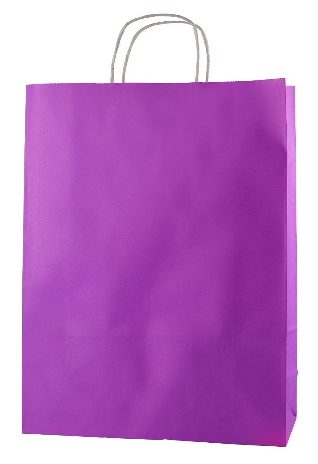 Thepaperbagstore 200 Purple Paper Bags With Handles - Colourful Paper Gift Bags for Adults and Kids - Paper Carrier Bags for Shopping, Party, Birthdays and Weddings 32x12x41cm