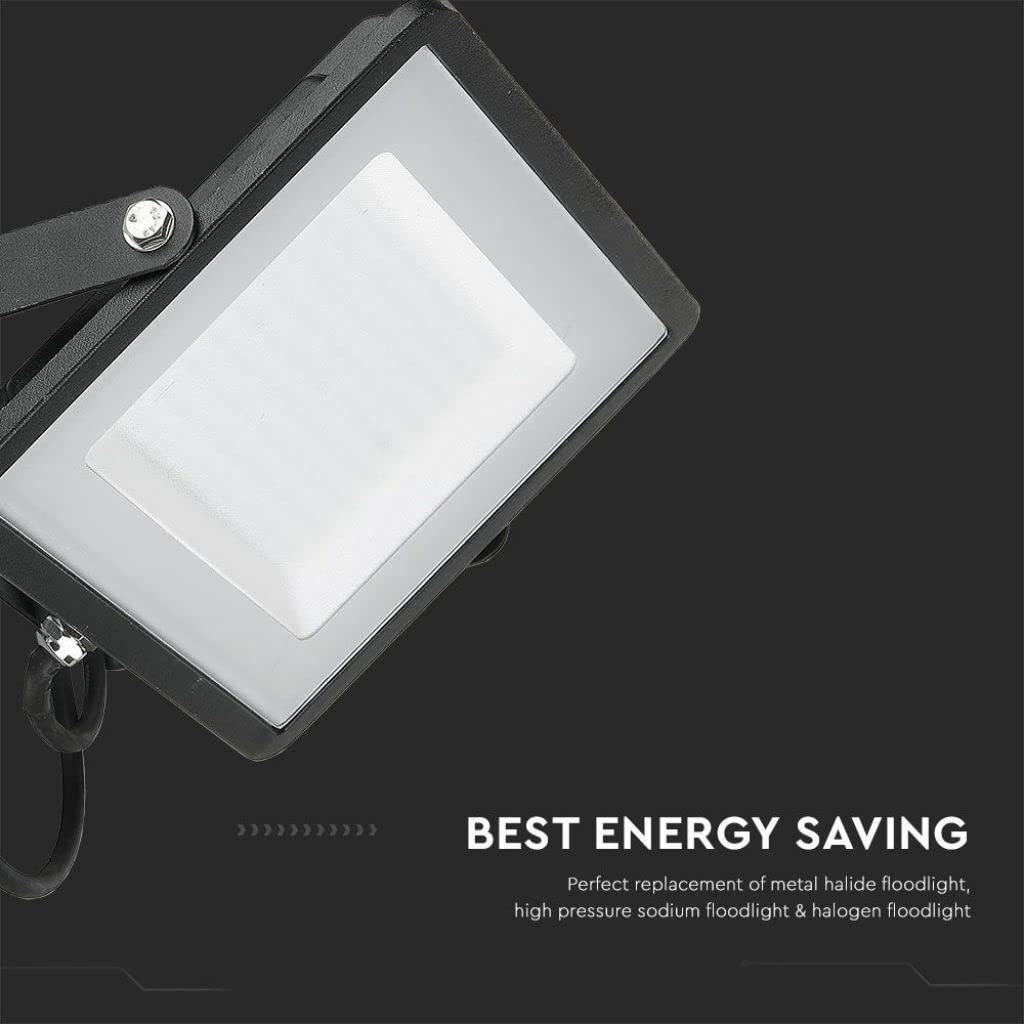 V-TAC Faro LED da Esterno 100W con Chip Samsung - [Ultima Generazione] - IP65-8200 Lumen - Proiettore LED Esterno Nero per Casa, Giardino, Garage - Impermeabile - Fari - Luce Bianca Naturale