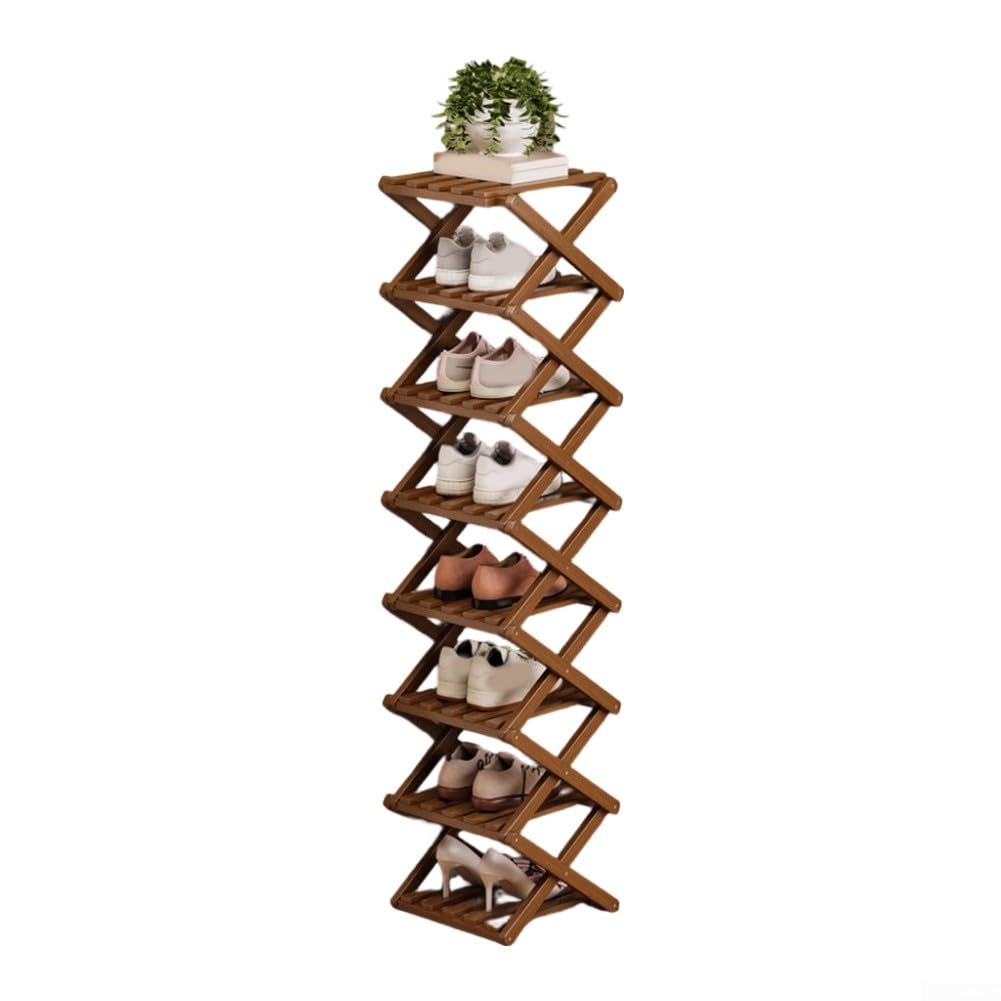Étagère chaussures sans assemblage en bois pliable pour couloir étroit