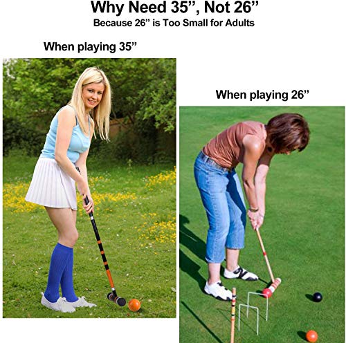 DealKits [6 Players] Croquet Set for Families with Carrying Bag for Yard Outdoor Lawn Backyard Games for Kids Adults All Ages, 35 Inches - Thumbnail 7