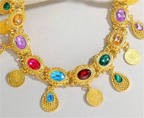 1PCS Waistband Jewelry Colored Gold Droplet Tassel Chain Belt For Women 5