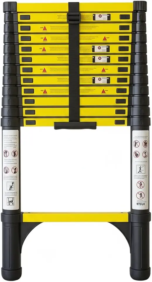 Escada Telescópica Extensiva Aço Inoxidável 13 Degraus 3,8m