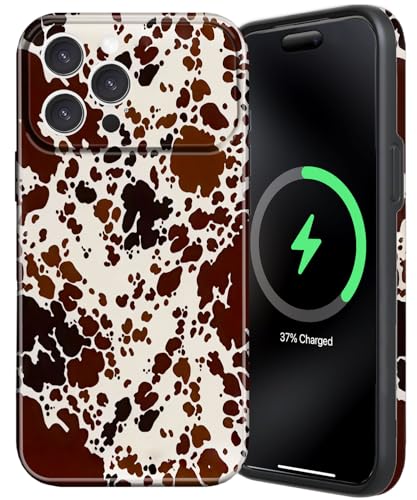 OTTARTAKS for iPhone 14 Pro Case Weastern Cow Print Phone Case for Women Men - Compatible with MagSafe - Full Camera Protection - Rugged Shockproof Hard Shell Protective Magnetic Cover