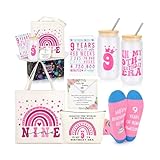 JTENGTOP 9 Jahre altes schönes Teenager-Mädchen-Geburtstagsgeschenkideen, Geschenkgeschenke für 9-jährige süße Teenager-Mädchen, Top 9. Geburtstag Dekorationen Geschenke für Teenager-Mädchen, Korb-Set