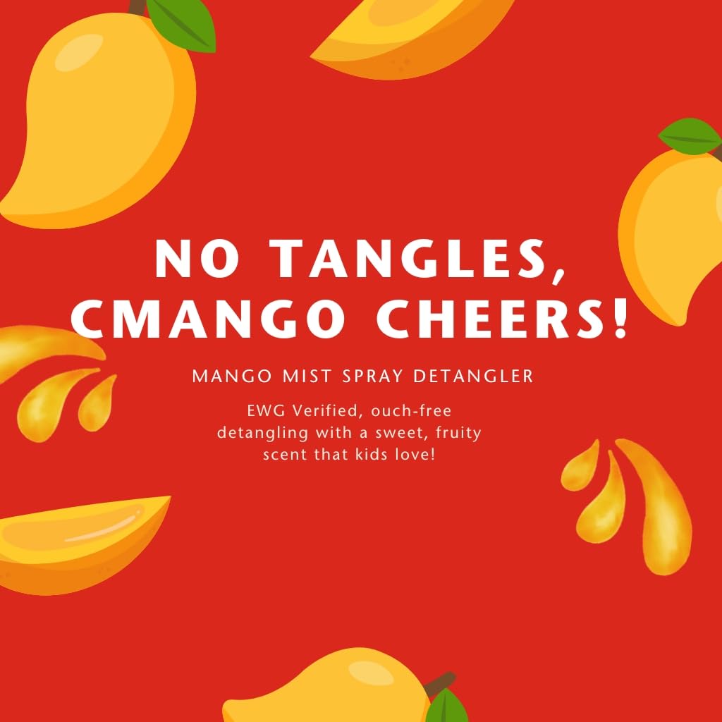 Clean Kids Naturally Mango Mist Spray Detangler, EWG Verified (2 Bottles)